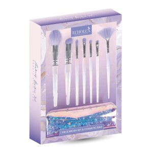 7 piece brush set & cosmetic bag