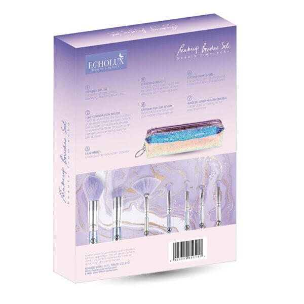 7 piece brush set & cosmetic bag - Image 2
