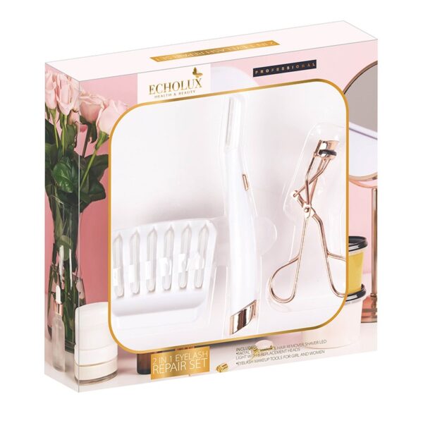 Lighted Facial Exfoliator x Eyelash curler set