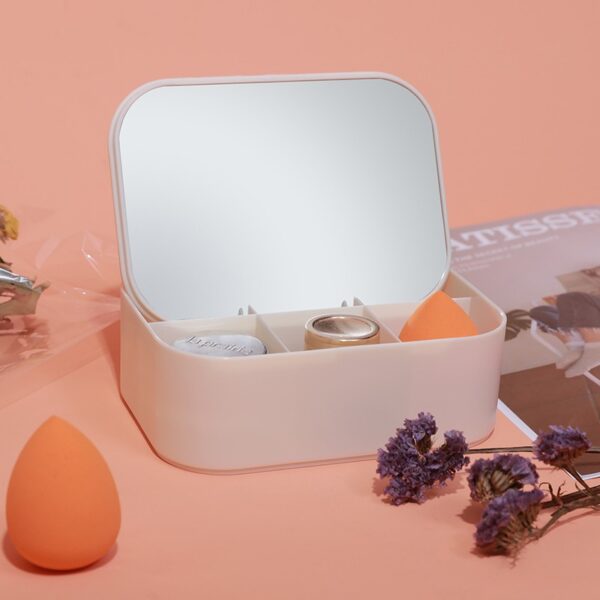 Storage box makeup mirror