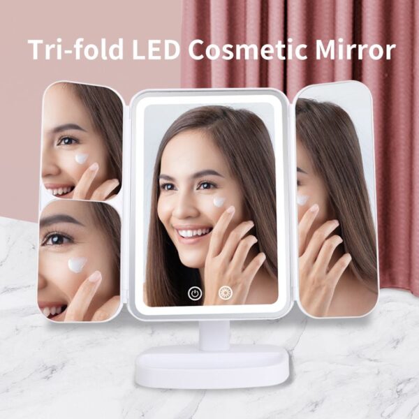 Tri-fold LED Cosmetic Mirror