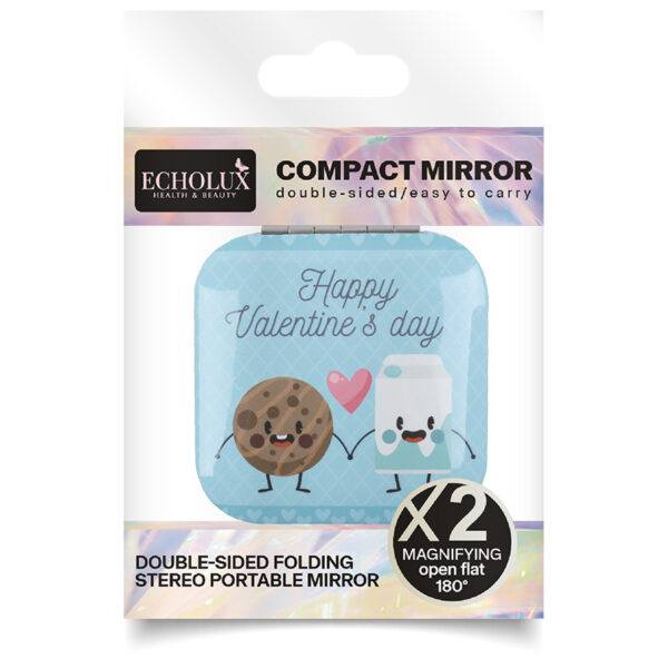Portable Folding Ladies Makeup Mirror Blue Compact Mirror